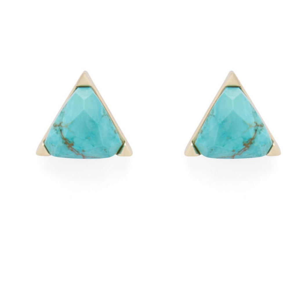 🟢2/$15 Slate Shelby Studs, gold and turquoise